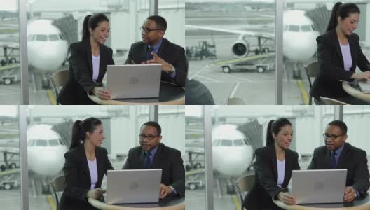 商务人士在机场见面讨论高清在线视频素材下载