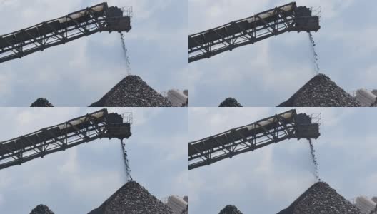 采石场矿山工业开采岩石的重型机械设备高清在线视频素材下载