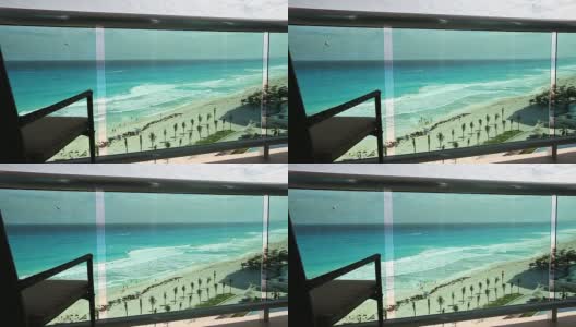 从加勒比海豪华度假阳台上观看高清在线视频素材下载