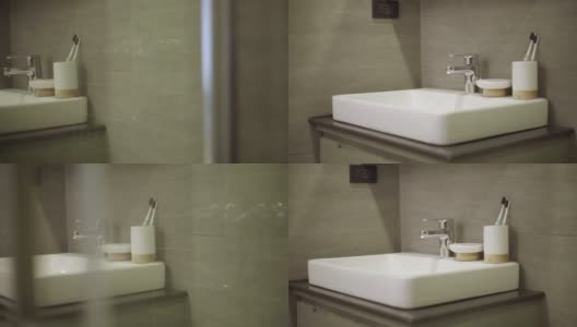 洗脸盆在浴室里高清在线视频素材下载