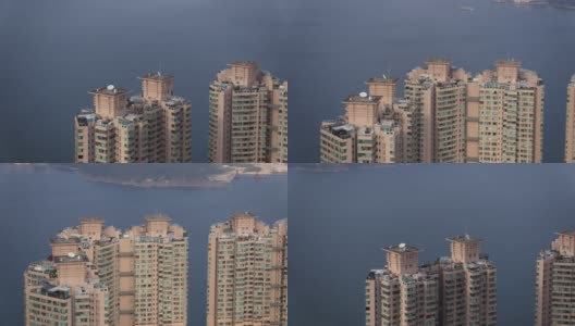 香港航拍v143近鸟瞰图低飞在公寓大楼周围高清在线视频素材下载