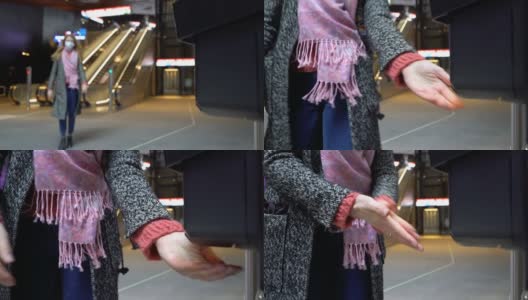 地铁站的公共洗手液药房高清在线视频素材下载