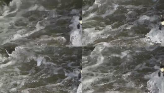 湍急的河水穿过崎岖的地形，动作缓慢高清在线视频素材下载