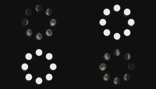 月相圆与阿尔法哑光环高清在线视频素材下载