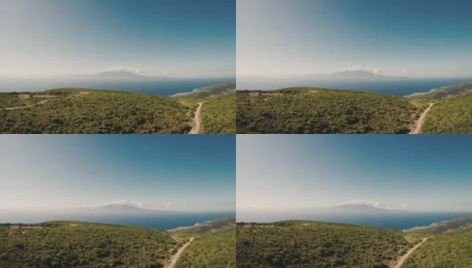 希腊扎金索斯的一片绿地的无人机角度。高清在线视频素材下载