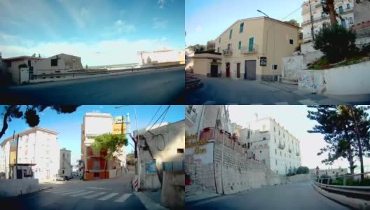 在意大利圣马力诺狭窄的道路上旅行高清在线视频素材下载