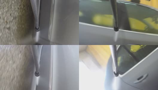 高压清洗机用于清洗安装在喷枪喷嘴上的汽车摄像头高清在线视频素材下载