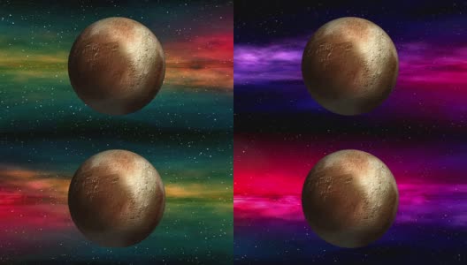 冥王星在太空星云背景上高清在线视频素材下载
