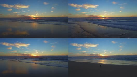 航拍葡萄牙西海岸美丽的日落高清在线视频素材下载