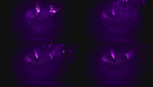 紫心粒子动画高清在线视频素材下载