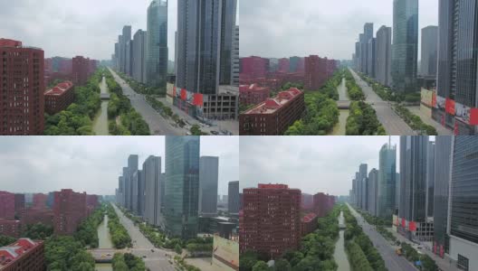 建筑鸟瞰图和南京，中国高清在线视频素材下载