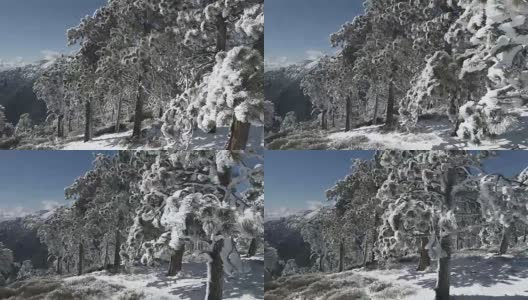 山上积雪的航拍镜头高清在线视频素材下载