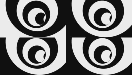 黑白螺旋催眠高清在线视频素材下载