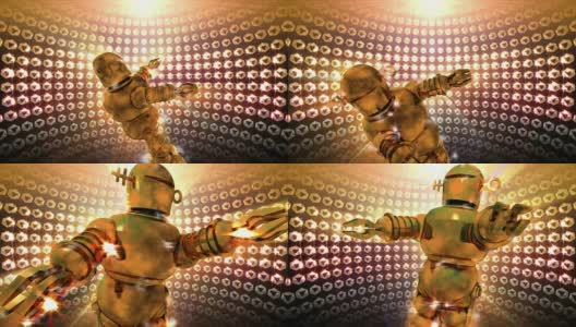 闪亮的迪斯科机器人舞高清在线视频素材下载