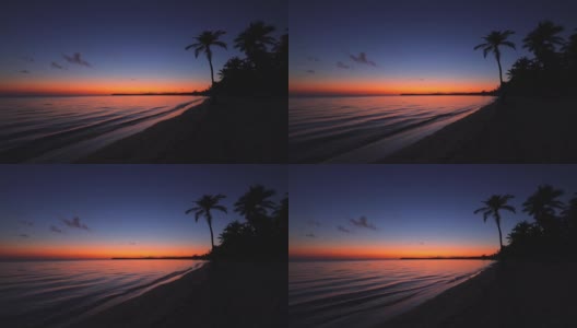 热带日出在异国情调的海滩椰子树高清在线视频素材下载