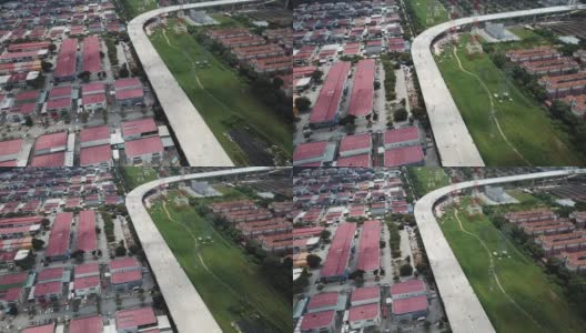 白天，无人机在马来西亚damansara地区附近的高速公路工地上直接观看高清在线视频素材下载