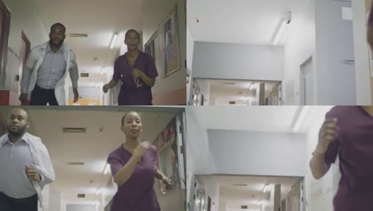 医护人员冲向手术室的慢动作视频高清在线视频素材下载