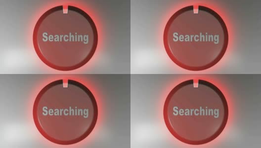 搜索红色圆圈标志与旋转光标- 3D渲染视频剪辑高清在线视频素材下载