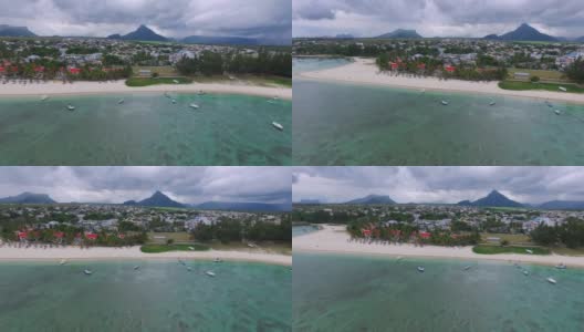 毛里求斯岛的Flac海滩。印度洋海岸线高清在线视频素材下载