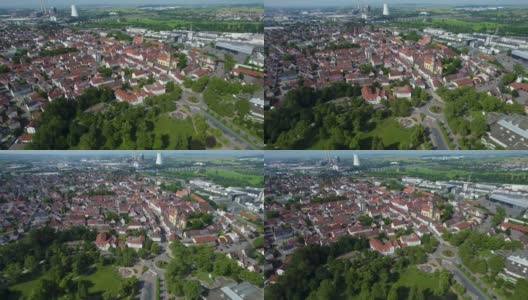 德国内卡萨尔姆市鸟瞰图高清在线视频素材下载