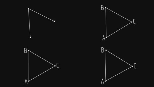 三角形数学几何图标孤立在白色背景上高清在线视频素材下载