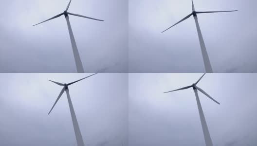 风力发电机与照亮天空。4 k高清在线视频素材下载