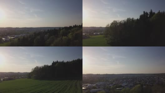 Aerial view of small castle in Bavaria in Germany on a sunny spring day高清在线视频素材下载