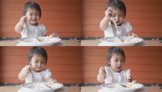 可爱的小女孩吃东西高清在线视频素材下载