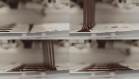 巧克力机-倒入模具高清在线视频素材下载