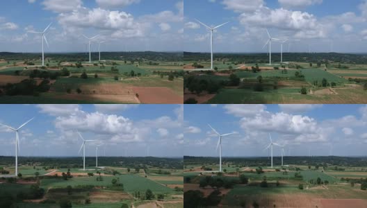 风力发电机鸟瞰图高清在线视频素材下载