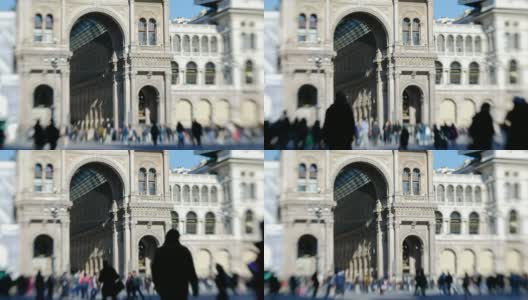 米兰Galleria Vittorio Emanuele时光流逝高清在线视频素材下载