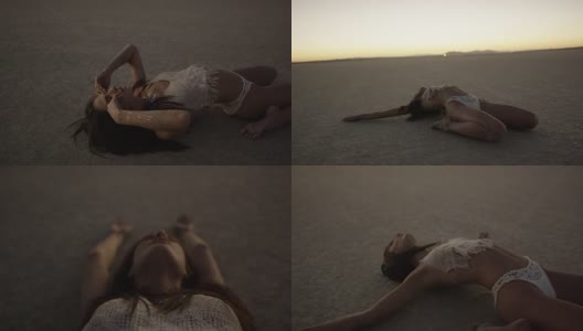 异国情调的女孩在沙漠中跳舞高清在线视频素材下载