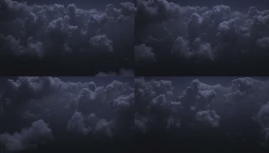 夜晚飞过的飞机月光下的云高清在线视频素材下载