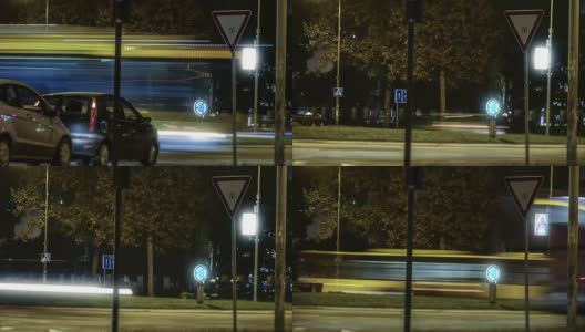 间隔拍摄。夜景,交通高清在线视频素材下载