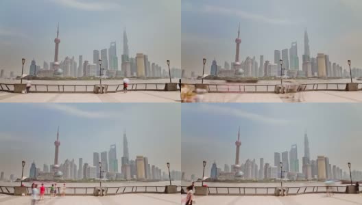 从外滩俯瞰上海浦东的时空(Hyper-move)高清在线视频素材下载