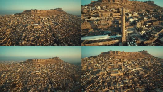 中东美索不达米亚的马尔丁市- 4K无人机拍摄的画面高清在线视频素材下载