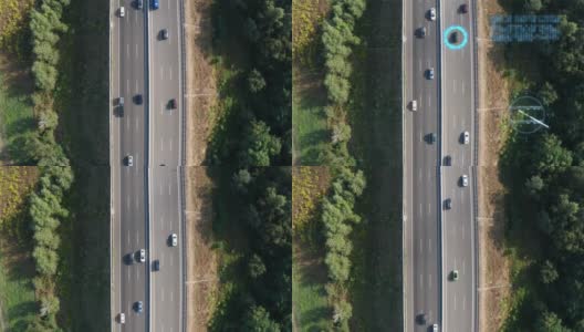 利用人工智能和数字技术在高速公路上跟踪交通高清在线视频素材下载
