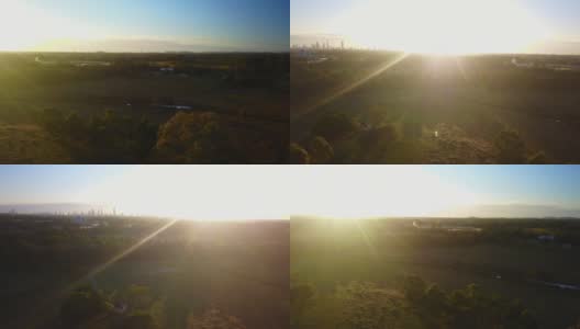黄金海岸空中日出高清在线视频素材下载
