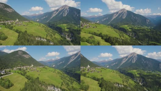 俯瞰瑞士施密顿村高清在线视频素材下载