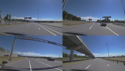 联邦高速公路“斯堪的纳维亚”是一个高速公路的入口圣彼得堡，俄罗斯。高清在线视频素材下载