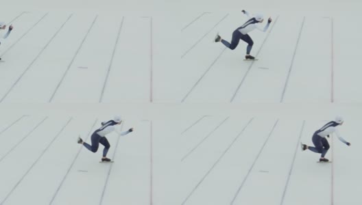 Slowmo的速滑选手比赛高清在线视频素材下载