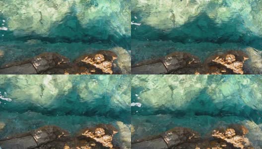 撒丁岛绿松石和透明的大海的视频高清在线视频素材下载
