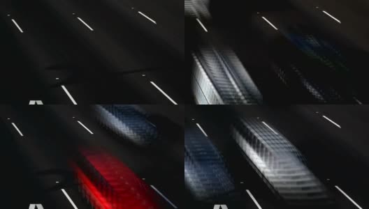 高速公路俯视图-时间流逝，高速公路交通高清在线视频素材下载
