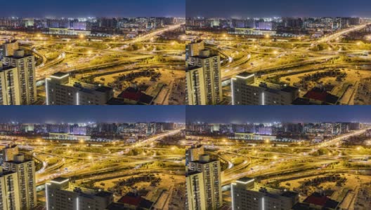 北京夜间的交通延时高清在线视频素材下载