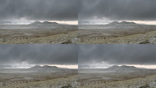 蒙古大草原冬天被雪覆盖高清在线视频素材下载