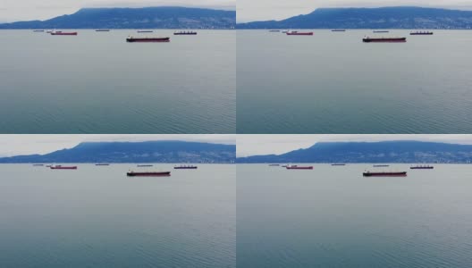 在温哥华一个多云的日子飞向货船高清在线视频素材下载